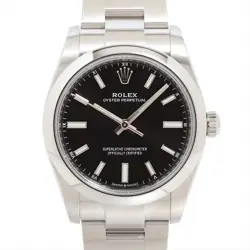 ROLEX OYSTER PERPETUAL 124200 SS AT BLACK DIAL 1 EXTRA LINK