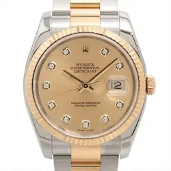ROLEX DATEJUST 116233G SS×YG AT CHAMPAGNE-FACE OYSTER BRACELET