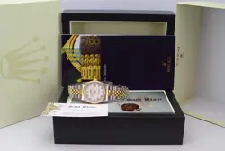 ROLEX 36MM 18KT GOLD & STAINLESS STEEL DATEJUST WHITE ROMAN 16233 SANT BLANC
