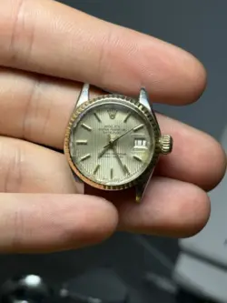 ROLEX OYSTER PERPETUAL DATE 6517 YELLOW GOLD STEEL LADIES WATCH - FOR PARTS