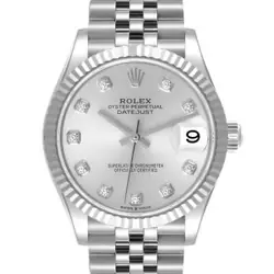 ROLEX DATEJUST 31 STEEL WHITE GOLD DIAMOND DIAL LADIES WATCH 278274