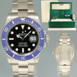 2024 NEW PAPERS ROLEX SUBMARINER BLUE SMURF 126619 WHITE GOLD 41MM WATCH BOX