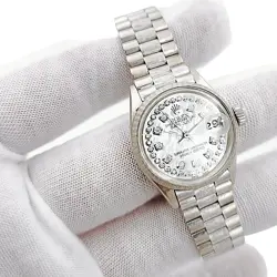 1967 Ladies Rolex 24mm Vintage 18K White Gold Wristwatch w/Diamond Dial. (6517)
