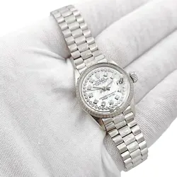 1967 Ladies Rolex 24mm Vintage 18K White Gold Wristwatch w/Diamond Dial. (6517)