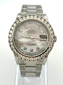 Rolex Datejust Ref. 16234 34mm 10.46ct of Diamonds on Bezel, MOP Dial & Bracelet