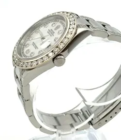 Rolex Datejust Ref. 16234 34mm 10.46ct of Diamonds on Bezel, MOP Dial & Bracelet