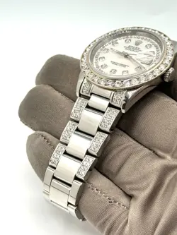 Rolex Datejust Ref. 16234 34mm 10.46ct of Diamonds on Bezel, MOP Dial & Bracelet