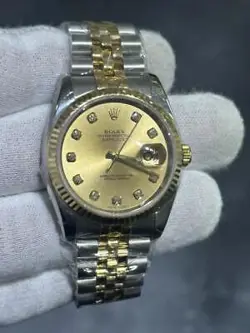ROLEX 116233 Datejust Oyster Perpetual 18k Gold Jubilee Strap Diamond Dial Watch