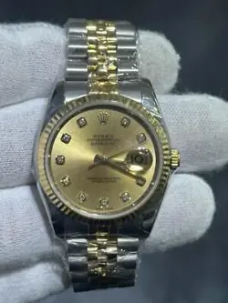 ROLEX 116233 Datejust Oyster Perpetual 18k Gold Jubilee Strap Diamond Dial Watch
