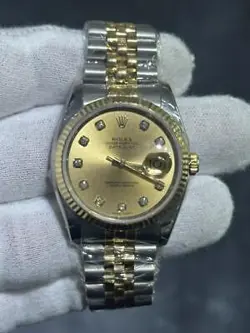 ROLEX 116233 Datejust Oyster Perpetual 18k Gold Jubilee Strap Diamond Dial Watch