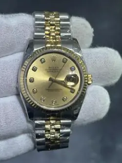 ROLEX 116233 Datejust Oyster Perpetual 18k Gold Jubilee Strap Diamond Dial Watch