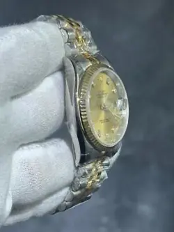 ROLEX 116233 Datejust Oyster Perpetual 18k Gold Jubilee Strap Diamond Dial Watch
