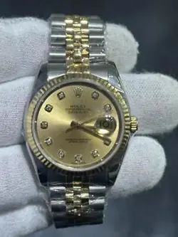 ROLEX 116233 Datejust Oyster Perpetual 18k Gold Jubilee Strap Diamond Dial Watch