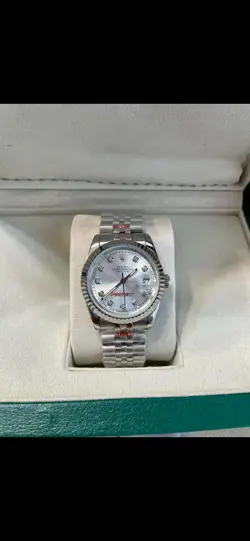 ROLEX DATEJUST SILVER OYSTER BRACELET WITH SILVER BEZEL
