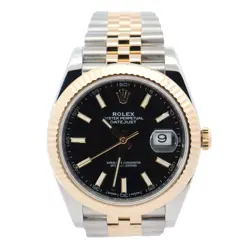 ROLEX DATEJUST 41MM BLACK DIAL WATCH 126333 YG