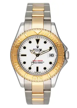 ROLEX YACHT-MASTER 168623 WHITE DIAL TWO-TONE LADIES WATCH
