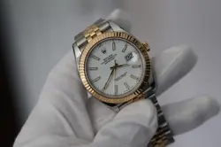 ROLEX DATEJUST 41 18K YELLOW GOLD JUBILEE WHITE DIAL COMPLETE SET