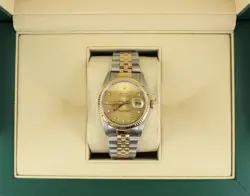 1993 ROLEX DATEJUST 16233 CHAMPAGNE DIAMOND DIAL TT 18KT JUBILEE NO PAPERS 36MM
