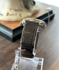 18k White Gold Rolex Geneve Cellini Dual Time Zone Watch w/ Day Night Indicator