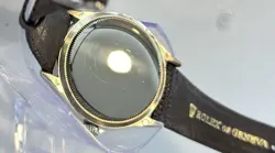 18k White Gold Rolex Geneve Cellini Dual Time Zone Watch w/ Day Night Indicator