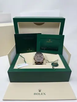 Rolex Sky-Dweller 42mm 326235 18K Rose Chocolate Dial Oysterflex Box Papers