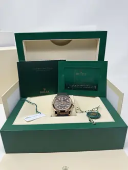 Rolex Sky-Dweller 42mm 326235 18K Rose Chocolate Dial Oysterflex Box Papers