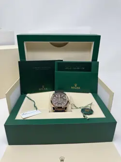 Rolex Sky-Dweller 42mm 326235 18K Rose Chocolate Dial Oysterflex Box Papers