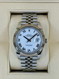 2022 ROLEX DATEJUST 41MM 126334 STAINLESS STEEL JUBILEE WHITE ROMAN NUMERAL DIAL
