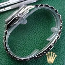 Box&Papers Rolex Datejust 16220 36mm mens watch silver index dial engine-turned