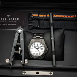 Black Venom 1 of 35 Custom Rolex Explorer 216570 DLC coating in black