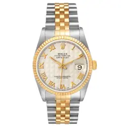 LADIES ROLEX 26MM DATEJUST 18K GOLD / STEEL WRISTWATCH GOLD DIAL & FLUTED BEZEL.