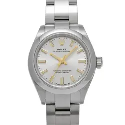 USED ROLEX OYSTER PERPETUAL 28 276200 SILVER CASE: 28×28MM LADIES WATCH #12156