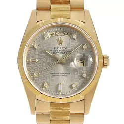 Rolex Day-Date Bark 10P Diamond 18248A Gray Dial 36mm Automatic Men's Watch