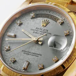 Rolex Day-Date Bark 10P Diamond 18248A Gray Dial 36mm Automatic Men's Watch
