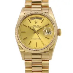 ROLEX DAY-DATE 18238 CHAMPAGNE GOLD DIAL 36MM AUTOMATIC MEN'S WATCH
