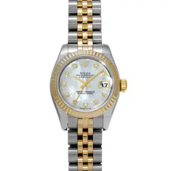 USED ROLEX DATEJUST 179173NG WHITE CASE: 26×26MM LADIES WATCH #12156