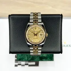 Rolex Mens Datejust 36mm Champagne Diamond Fluted Super Jubilee 116233 w/ Paper