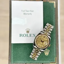 Rolex Mens Datejust 36mm Champagne Diamond Fluted Super Jubilee 116233 w/ Paper