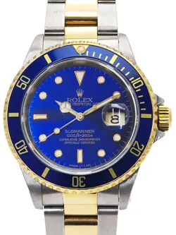USED ROLEX SUBMARINER DATE BLUE SUB 16613LB BLUE MEN'S WATCH #121116