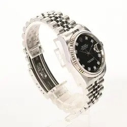 USED ROLEX Datejust 16234G Black Case: 36mm (actual size) Men's Watch #123296