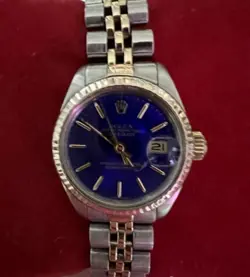 ROLEX LADIES OYSTER PERPETUAL DATEJUST STEEL & 18K YELLOW GOLD JUBILEE BRACELET