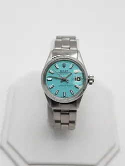 ESTATE $9000 ROLEX DATEJUST BLUE TIFFANY & CO SS LADIES WATCH SERVICED
