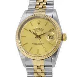ROLEX DATEJUST 36MM STEEL 18K YELLOW GOLD CHAMPAGNE DIAL 16013
