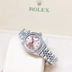 ROLEX 26MM SALMON BROWN DIAMONDS DATEJUST REF:79174 (A SERIES)