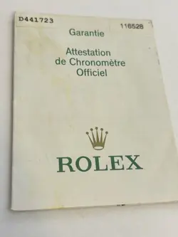 116528 GUARANTEE WARRANTY
