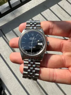 ROLEX DATEJUST 36MM 16220 BLACK DIAL STAINLESS STEEL