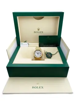 Rolex Day Date 128238 White Dial Mens Watch Box Papers