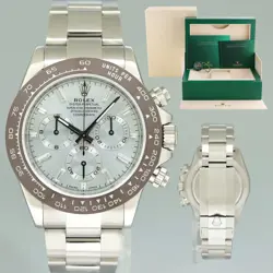 2014 ROLEX DAYTONA 116520 GLACIER BLUE DIAMOND STEEL PLATONA CERAMIC 40MM WATCH