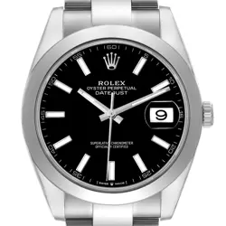 ROLEX DATEJUST 41 BLACK DIAL STEEL MENS WATCH 126300