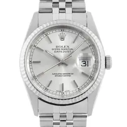 ROLEX DATEJUST 16234 SILVER BAR P NUMBER SECOND HAND MENS
